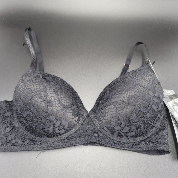 Kathy Ireland Intimates LACE 38-C PUSH UP Bra BURGUNDY & BLACK LACE New w/tags Kathy Ireland Intimates LACE 38-C PUSH UP Bra BURGUNDY & BLACK LACE New w/tags